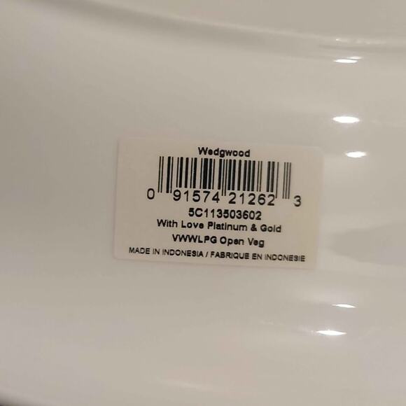 Wedgewood + Vera Wang With Love Noir Gold & Platinum 10" x 8" Serving Bowl w Tag - Picture 5 of 5